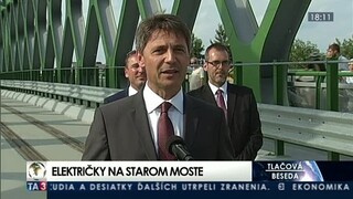 Slávnostné otvorenie električkovej trate na bratislavskom Starom moste