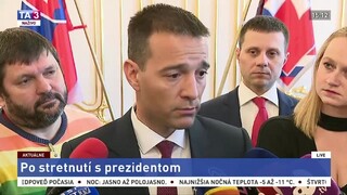 Brífing T. Druckera po stretnutí s prezidentom A. Kiskom