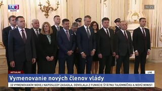 Vymenovanie nových členov vlády P. Pellegriniho