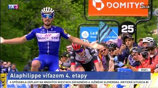 Štvrtú etapu vyhral Alaphilippe, súboj o prvenstvo bude dramatický