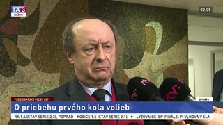 Brífing E. Bárányho o priebehu prvého kola prezidentských volieb