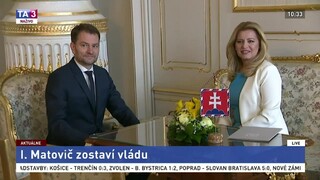 Príchod I. Matoviča do prezidentského paláca