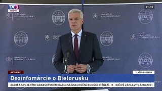 TB šéfa diplomacie I. Korčoka k dezinformáciám o Bielorusku