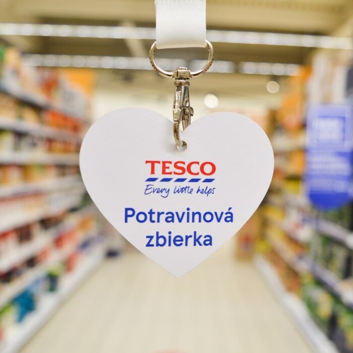 Tesco potravinová zbierka srdiečko