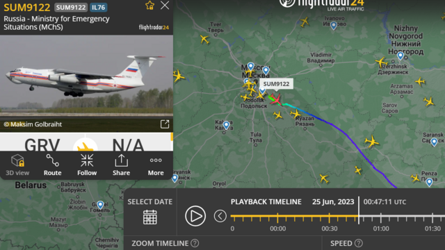 Flightradar, Rusko pohyby mocných