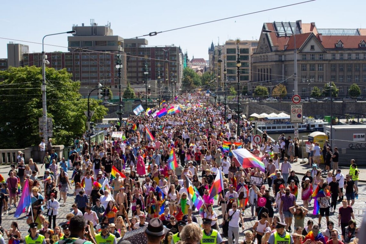 Na snímke pochod homosexuálov Prague Pride 2023.