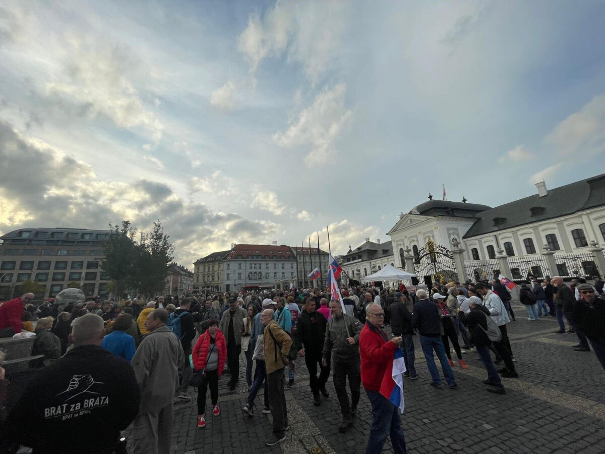 Prezidentský palác - protest