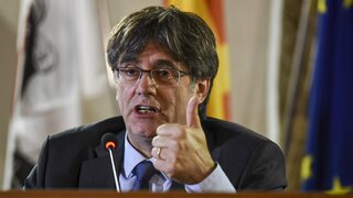 Charles Puigdemont počas prejavu 4. 10. 2023