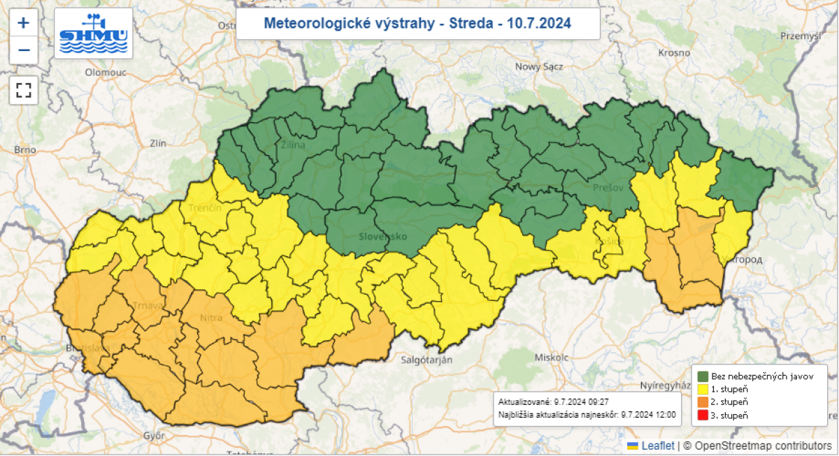 Meteorologické výstrahy na stredu, autor: reprofoto/SHMÚ