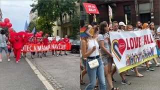 FOTO/VIDEO: Účastníci Dúhového pridu i podujatia Hrdí na rodinu absolvovali pochody. Zhromaždenia boli pokojné