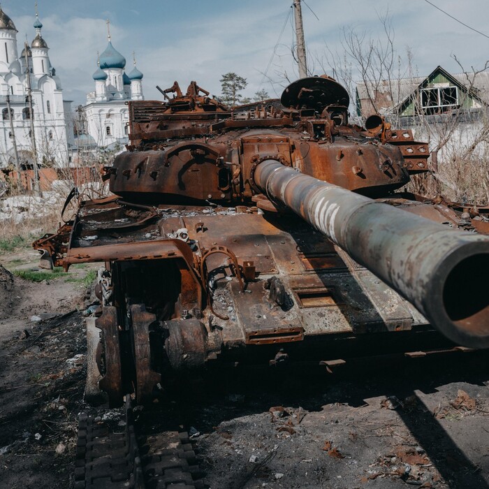 zničený ruský tank, Rusko, Ukrajina