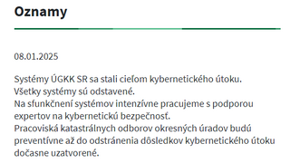 Kataster paralyzoval kyberútok, hekeri pýtajú výkupné. V piatok zasadne bezpečnostná rada