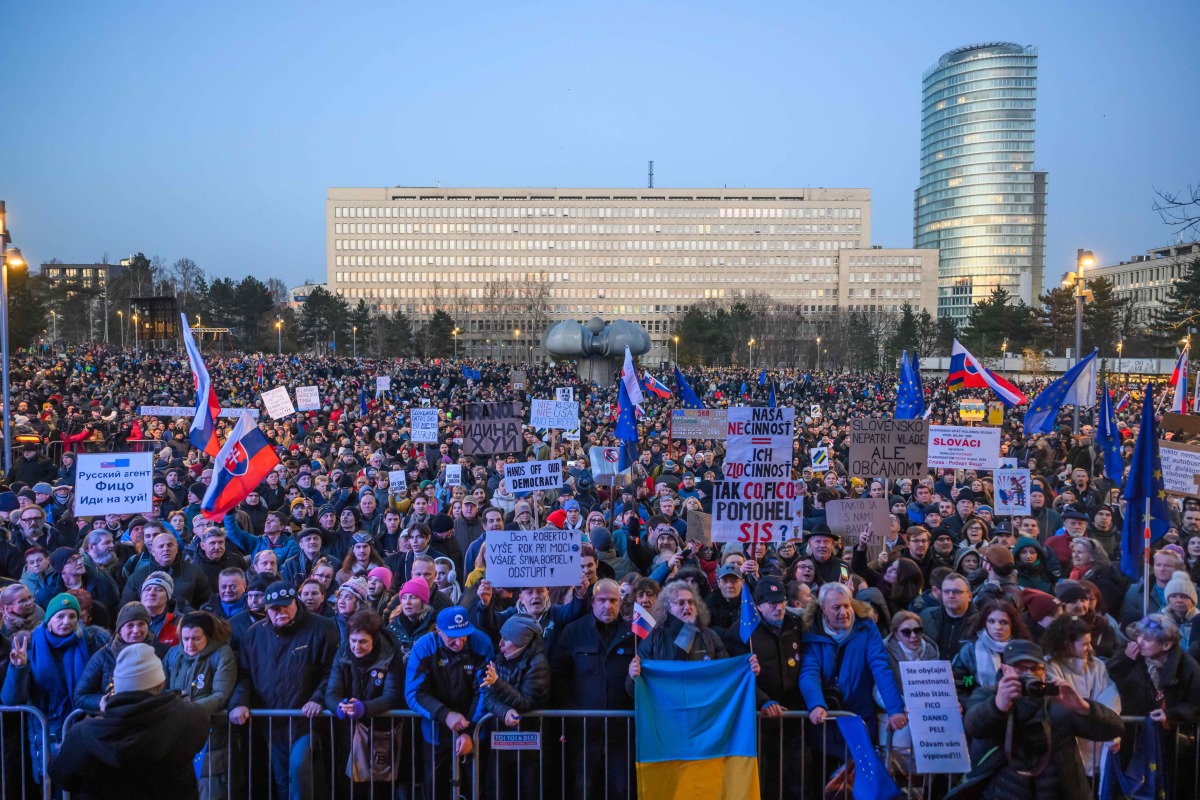 Protest na Námestí slobody v Bratislave