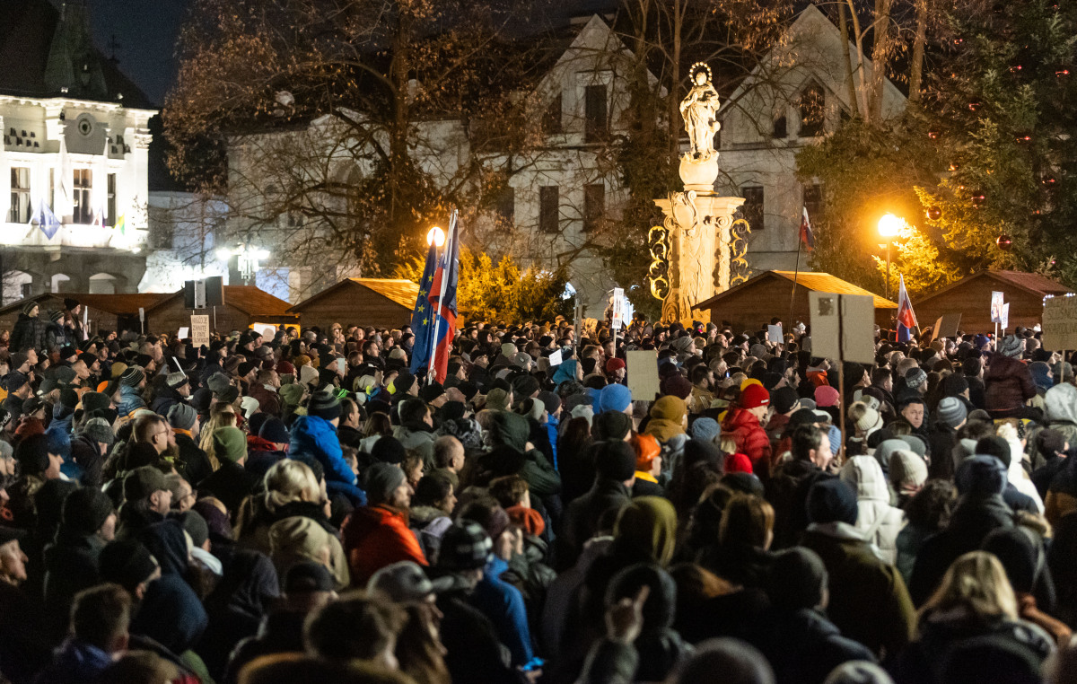 Protivládne zhromaždenie Slovensko je Európa v Žiline