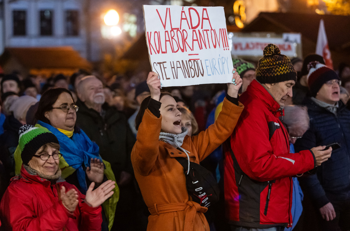 Protivládne zhromaždenie Slovensko je Európa v Žiline