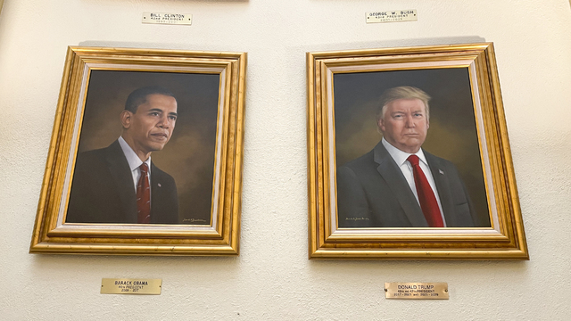 Trump Obama portréty